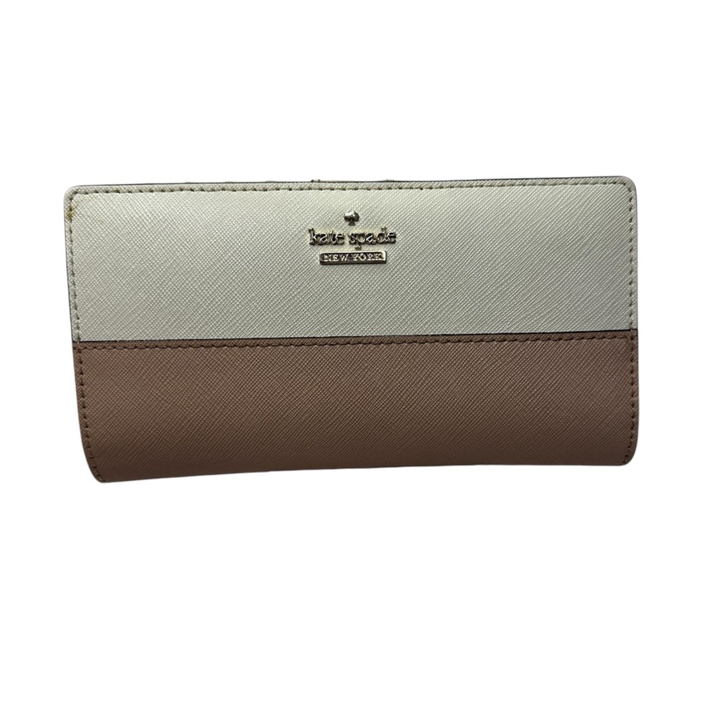 Kate Spade EUC Cameron Street Rose and Cream Saffiano Leather Bifold Wallet